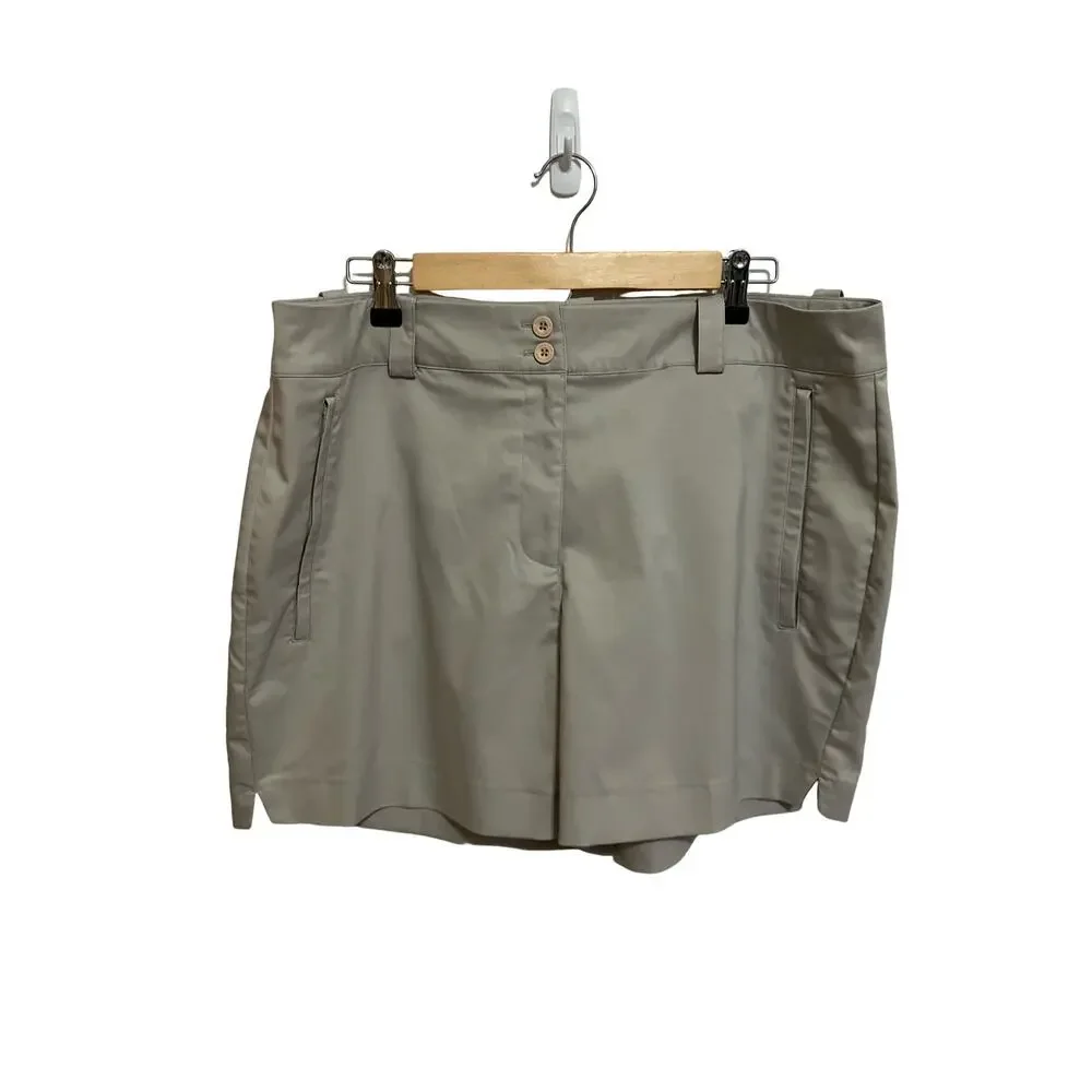Maggie Lane Flat Front khaki Shorts size 16